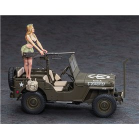 Hasegawa SP483-52283 1/4 ton 4x4 Utility Truck (Cal. 50 M2 Machine Gun) w/Blond Gir's Figure