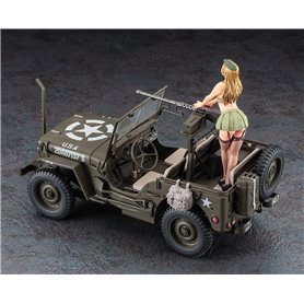 Hasegawa SP483-52283 1/4 ton 4x4 Utility Truck (Cal. 50 M2 Machine Gun) w/Blond Gir's Figure