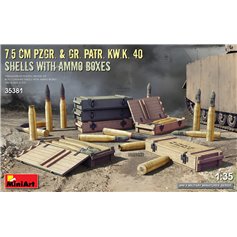 Mini Art 1:35 75mm Pzgr. / Gr.Pstr. Kw.K. 40 SHELLS WITH AMMO BOXES