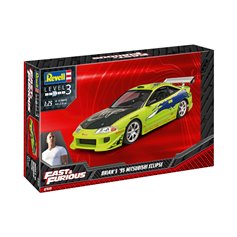 Revell FAST AND FURIOUS 1:25 Brians 1995 Mitsubishi Eclipse - MODEL SET - w/paints
