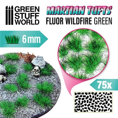 Green Stuff World Martian Tufts 6mm – Fluor Wildfire Green