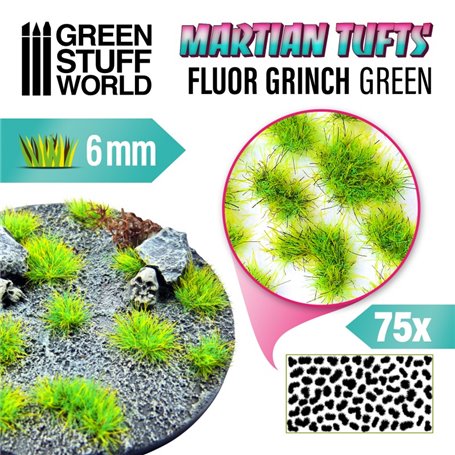 Green Stuff World Martian Tufts 6mm - Fluor Grinch Green