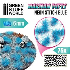Green Stuff World Martian Tufts 6mm - Neon Stitch Blue