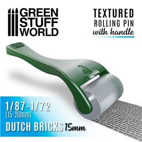 Green Stuff World Wałek z rączką ROLLIN PIN W/HANDLE - Dutch Bricks - 15mm