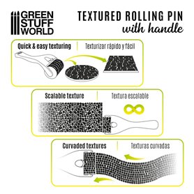 Green Stuff World Rollin Pin With Handle – Cobblestone Small