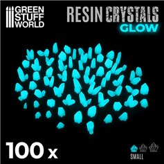 Green Stuff World Small Crystals Resin Set Glow In The Dark - Aqua Turquoise