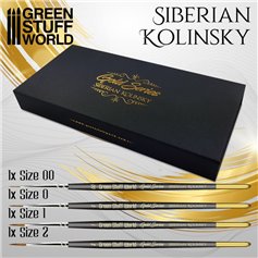 Green Stuff World Pędzle PREMIUM BRUSH SET - GOLD SERIES - SIBERIAN KOLINSKY