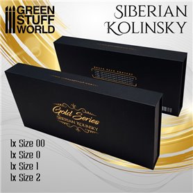 Green Stuff World Pędzle PREMIUM BRUSH SET - GOLD SERIES - SIBERIAN KOLINSKY