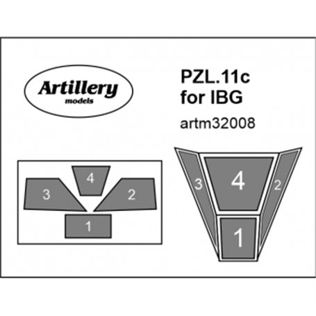 Fly 1:32 Maski doPZL.11c canopy for IBG maska