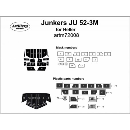 Fly ARTM72008 Junkers Ju 52-3M for Heller  maska