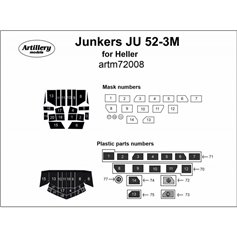 Fly 1:72 Maski do Junkers Ju-52 3M dla Heller