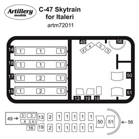 Fly 1:72 Maski do C-47 Skytrain for Italeri  maska