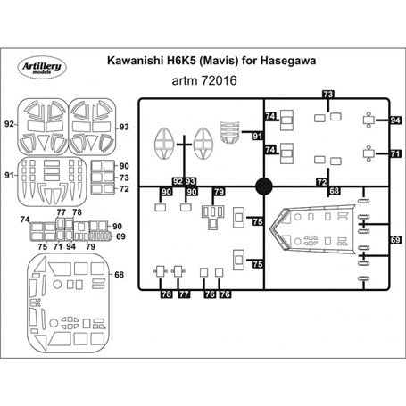 Fly ARTM72016 Kawanishi H6K5 (Mavis) for Hasegawa  maska