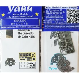 Yahu Models 1:32 Tablica przyrządów do Messerschmitt Me-110C/D dla Cyber Hobby