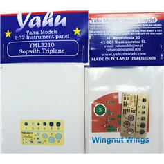 Yahu Models 1:32 Tablica przyrządów do Sopwith Triplane dla Wingnut Wings