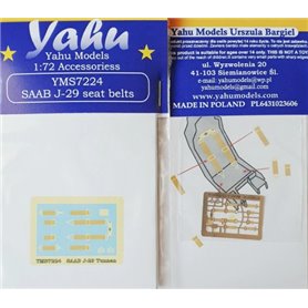 Yahu Models 1:72 SAAB J-29 Tunnan seat belts