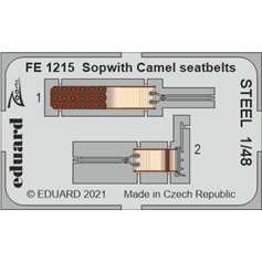 Eduard ZOOM 1:48 Pasy bezpieczeństwa STTEL do Sopwith Camel dla Eduard