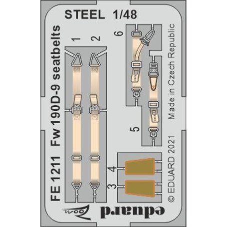 Eduard 1:48 Fw 190D-9 seatbelts STEEL dla Eduard