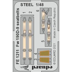 Eduard 1:48 Fw 190D-9 seatbelts STEEL dla Eduard