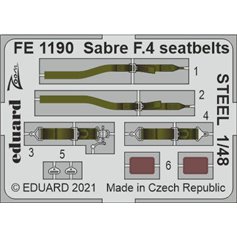 Eduard ZOOM 1:48 Pasy bezpieczeństwa STTEL do Sabre F.4 dla Airfix