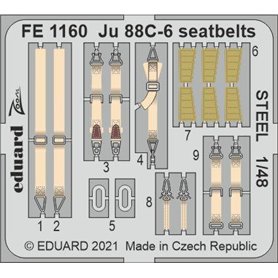 Eduard 1:48 Ju 88C-6 seatbelts STEEL dla Icm