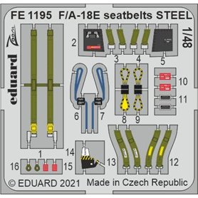 Eduard 1:48 F/A-18E seatbelts STEEL dla Meng