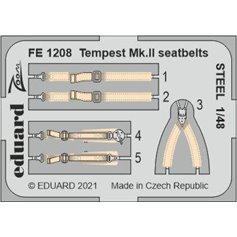 Eduard 1:48 Tempest Mk.II seatbelts STEEL dla Eduard