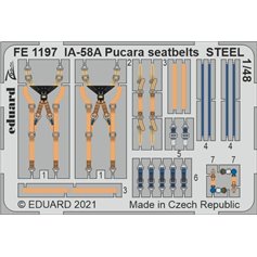 Eduard 1:48 IA-58A Pucara seatbelts STEEL dla Kinetic