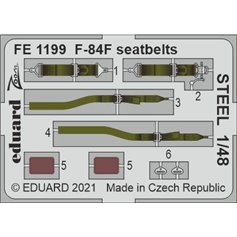 Eduard 1:48 F-84F seatbelts STEEL dla Kinetic