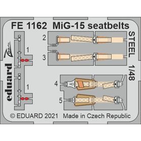 Eduard ZOOM 1:48 Pasy bezpieczeństwa STTEL do MiG-15 dla Bronco / Hobby 2000