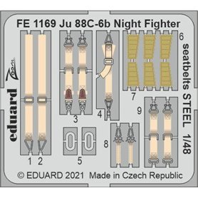 Eduard ZOOM 1:48 Pasy bezpieczeństwa STTEL do Junkers Ju-88 C-6B NIGHT FIGHTER dla ICM