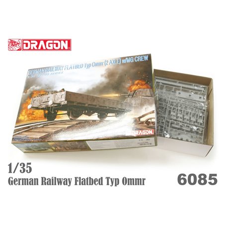 Dragon 1:35 Ger. Railway Flatbed Typ Ommr with MG Crew