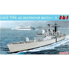 Dragon 1:700 HMS TYPE 42 DESTROYER BATCH 1~3 - 3IN1