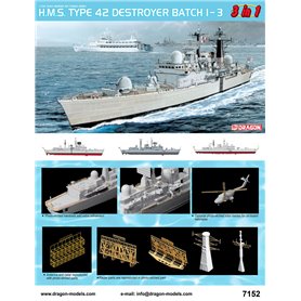 Dragon 7152 H.M.S. Type 42 Destroyer (3in 1)