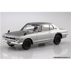 Aoshima 1:32 NISSAN SKYLINE 2000 GT-R 1969 Silver Snapkit