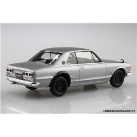 Aoshima 1:32 NISSAN SKYLINE 2000 GT-R 1969 Silver Snapkit
