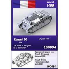 Zebrano 1:100 Model żywiczny Renault D2 - LATE