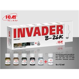 ICM Zestaw farb ACRYLIC PAINT SET FOR INVADER B-26K AND OTHER VIETNAM AIRCRAFTS