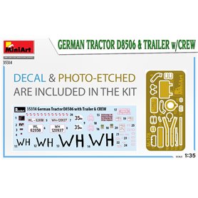 Mini Art 1:35 GERMAN TRACTOR D8506 AND TRAILER W/CREW
