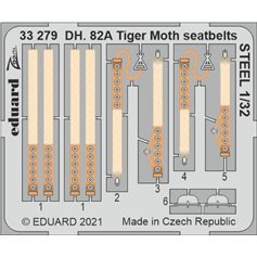 Eduard ZOOM 1:32 Pasy bezpieczeństwa STEEL do DH. 82A Tiger Moth dla ICM