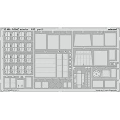 Eduard 1:32 Elementy zewnętrzne do F-100C dla Trumpeter