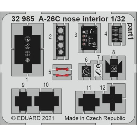 Eduard 1:32 A-26C nose interior dla Hobby Boss