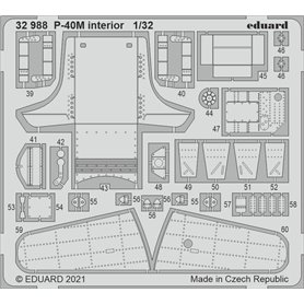 Eduard 1:32 Elementy wnętrza do Curtiss P-40M dla Trumpeter