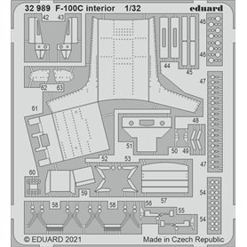 Eduard 1:32 Elementy wnętrza do F-100C dla Trumpeter