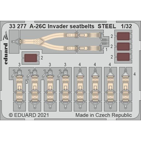 Eduard 1:32 A-26C Invader seatbelts STEEL dla Hobby Boss