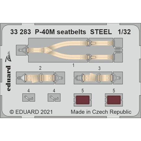 Eduard 1:32 P-40M seatbelts STEEL dla Trumpeter