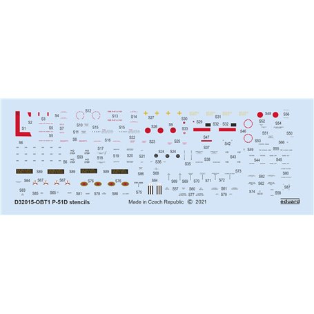 Eduard 1:32 P-51D stencils dla Revell/Tamiya