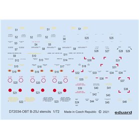 Eduard 1:72 B-25J stencils dla Hasegawa/Revell