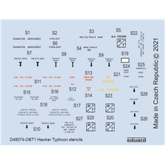 Eduard 1:48 Napisy eksploatacyjne do Hawker Typhoon dla Hasegawa