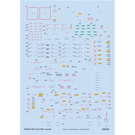 Eduard 1:48 Su-27UB stencils dla Academy/Kitty Hawk/Great Wall Hobby